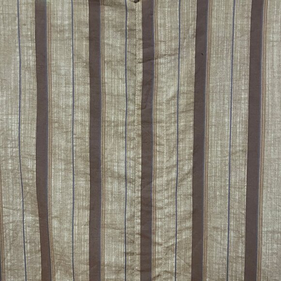 Armani Collezioni Men's Mandarin Collar Striped Long Sleeve Shirt - Size M - Picture 4 of 11